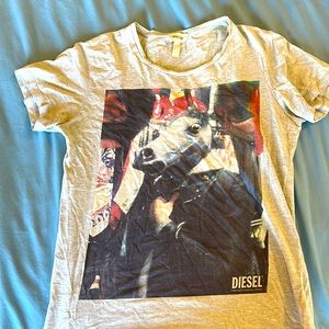 Men’s Grey Diesel Graphic T-shirt. Size S.